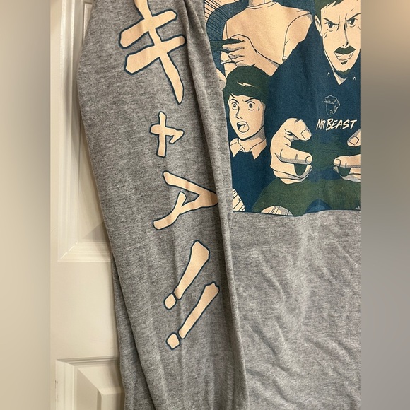 Mr Beast Anime Gaming Long Sleeve Tee, Adult Size Medium - Picture 5 of 6